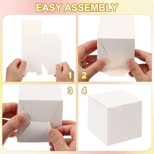 2x2x2 Mini Kraft Paper Storage Box 10Pcs Small Square Paper Black view 4