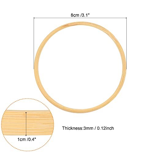 3.1 Inch Wooden Bamboo Floral Hoop Craft Rings view 2
