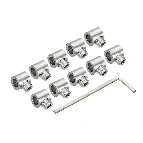 3.3mm Hole Wire Rope Clips Set, 10 Pcs Steel Single Holes Lock Cable — PATIKIL