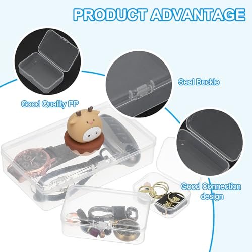 3.3x2.2x1" Mini Plastic Storage Containers Box Clear view 3