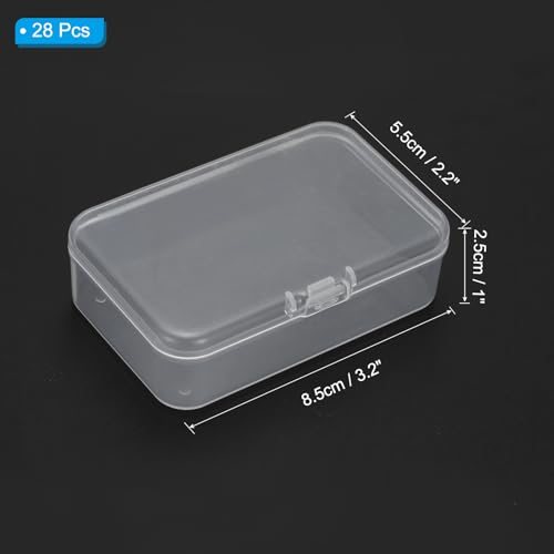 3.3x2.2x1" Mini Plastic Storage Containers Box Clear view 2