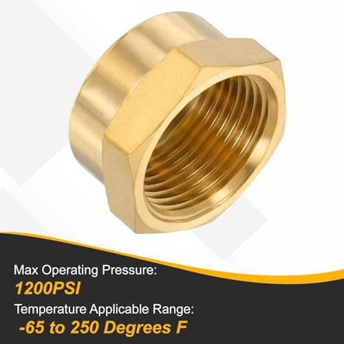 3/4" NPT Female Brass Pipe Fitting Cap Hex Head Tubing Thread, Ends Cap view 4