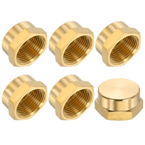 3/4" NPT Female Brass Pipe Fitting Cap Hex Head Tubing Thread, Ends Cap — PATIKIL