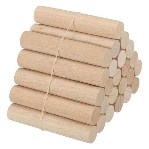 3/4 x 4 Inch Dowel Rods Wood Sticks Unfinished Round Dowels 25pcs, Wooden — PATIKIL