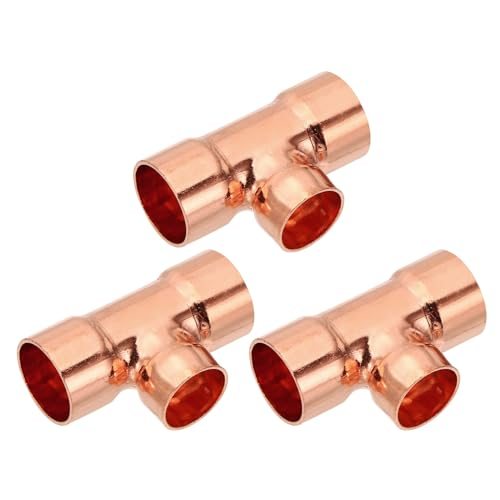 3/4" x 5/8" x 3/4" ID Reducing Tee Copper Fitting — PATIKIL