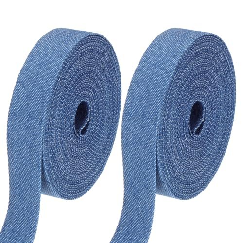 3/5" Denim Ribbon, 2 Roll Total 11 Yard Jean Fabric, Dark Blue — PATIKIL