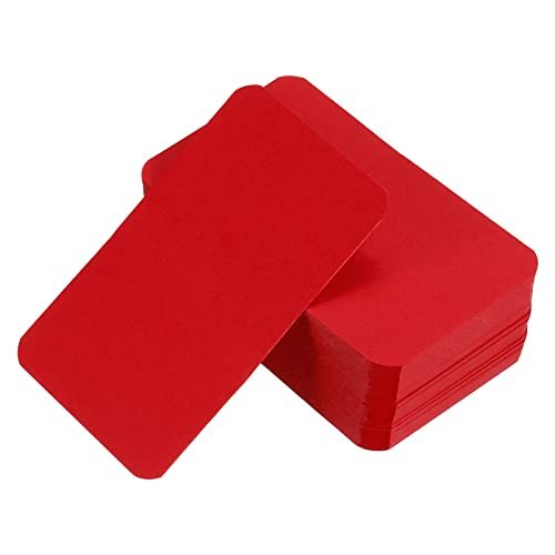3.5" x 2" Blank Paper Business Cards Red 100 Pack — PATIKIL