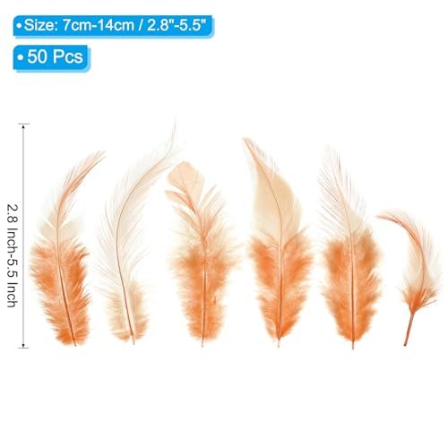 3-6 Inch Saddle Hackle Rooster Feather, 50 Pcs Bulk Natural Feathers view 2