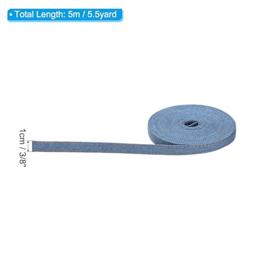 3/8" Denim Ribbon, 5.5 Yard Layering Jean Fabric Craft Strip view 2