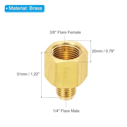 3/8" Female Flare x 1/4" Male Flare Connectors SAE 45 Degree Flare view 2