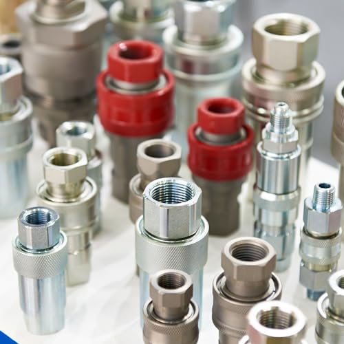 3/8" ISO 16028 Flat Face Hydraulic Coupler Male Dust Cap and Female Plug view 5