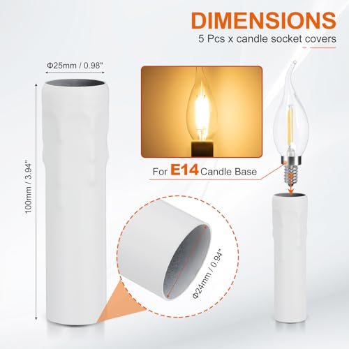 3.94 Inch Tall Candle Covers Sleeves White view 2