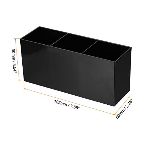 3 Compartments Clear Acrylic Pen Holder, 2 Pack Pencil Holder Pen view 2