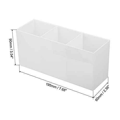 3 Compartments Clear Acrylic Pen Holder, Pencil Holder Pen Organizer view 2