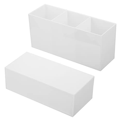 3 Compartments Clear Acrylic Pen Holder, Pencil Holder Pen Organizer view 4