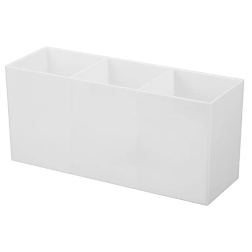 3 Compartments Clear Acrylic Pen Holder, Pencil Holder Pen Organizer — PATIKIL
