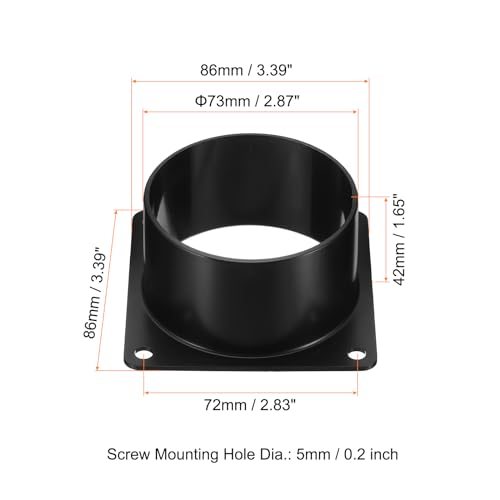 3" Duct Connector Flange 4Pack Dryer Vent Wall Plate Square, Round view 2