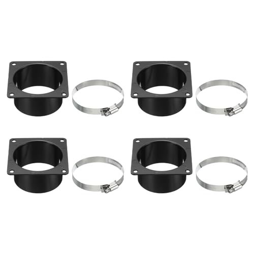 3" Duct Connector Flange 4Pack Dryer Vent Wall Plate Square, Round — PATIKIL