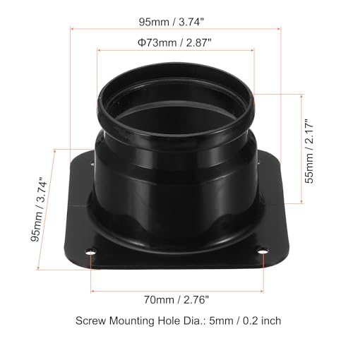 3" Duct Connector Flange, Dryer Vent Wall Plate Square view 2