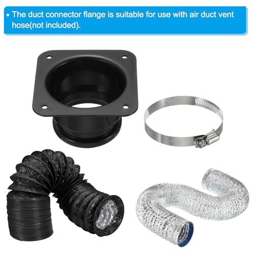 3" Duct Connector Flange, Dryer Vent Wall Plate Square view 4