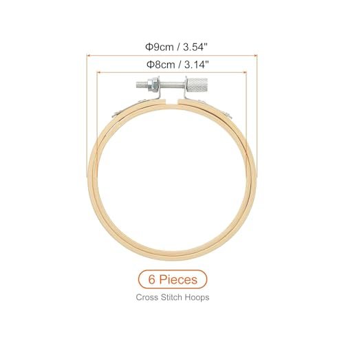 3" Embroidery Hoop Cross Stitch Hoop Bamboo Wood Circle Frame view 2