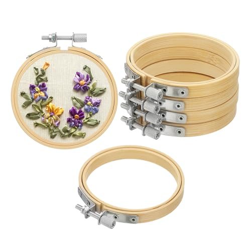 3" Embroidery Hoop Cross Stitch Hoop Bamboo Wood Circle Frame — PATIKIL