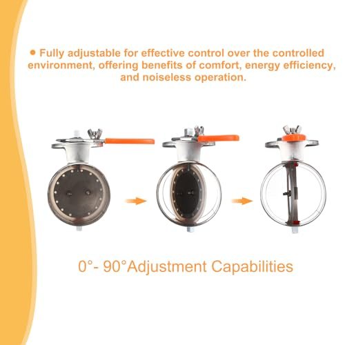 3" HVAC Duct Manual Volume Damper, Stainless Steel Adjustment Flame view 3