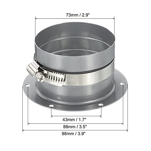 3 Inch Duct Connector Flange, Metal Straight Pipe Exhaust Hose Flange view 2