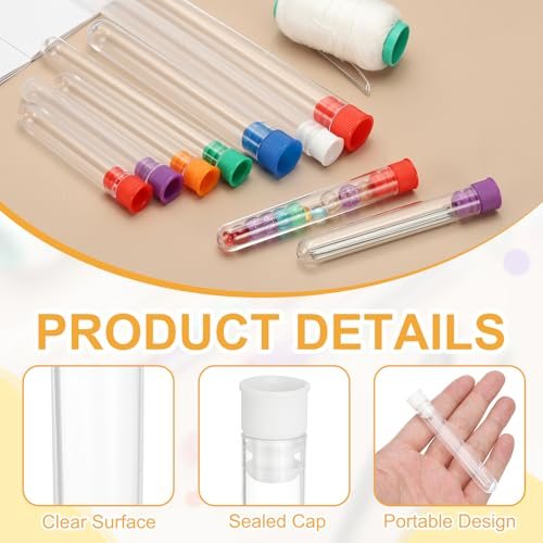 3" Length Plastic Sewing Needle Storage Holder 16 Pcs White, Portable view 3