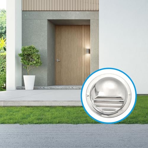 3" Round Soffit Air Vents, 304 Stainless Steel Louver Grille Vent Cover view 5