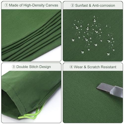 3'x6" Sand Bag for Flooding, 4Pcs Long Canvas Sandbags, Green view 3