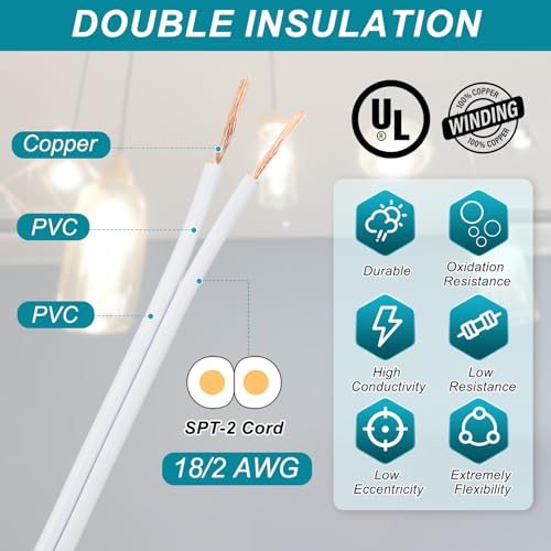 300V SPT-2 Lamp Cord, Insulated Heat Resistant Electronical Flexible Cable view 3