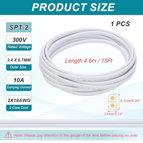300V SPT-2 Lamp Cord, Insulated Heat Resistant Electronical Flexible Cable view 2