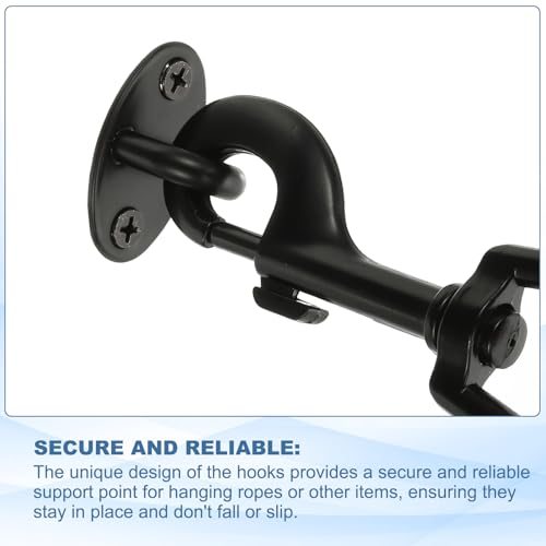 304 Stainless Steel Ceiling Hooks, Oval Pad Eyes Plate Metal Wall Mount U view 3