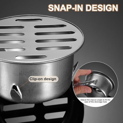 304 Stainless Steel Round Anti Blocking Snap-in Drain Strainers view 3