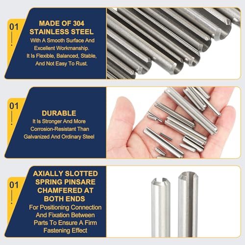 304 Stainless Steel, Split Roll Pins, Spring Dowel view 3