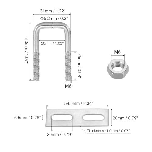 304 Stainless Steel Square U Shaped Bolts Replacement Parts view 2