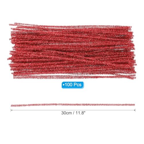 30cm/11.8" Pipe Cleaners Chenille Stem, 100Pcs Glitters Fuzzy Sticks Pipe view 2