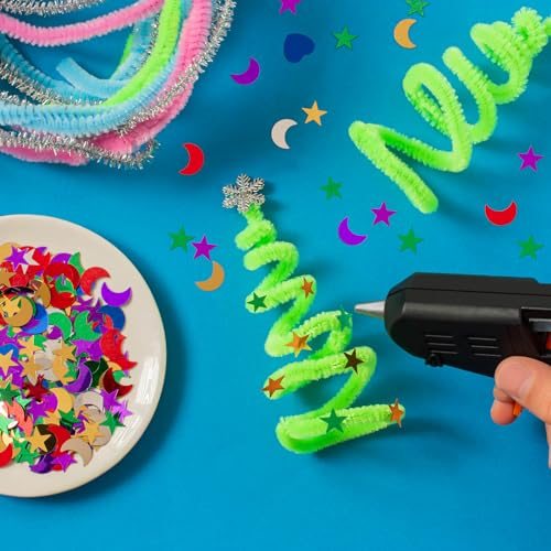 30cm/11.8" Pipe Cleaners Chenille Stem, 100Pcs Glitters Fuzzy Sticks Pipe view 5