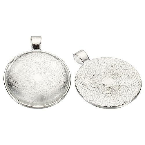 30mm Silver White Photo Pendant Trays, 30 Sets, Modern view 4