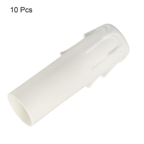 30x100mm Candle Socket Covers Plastic Sleeves, White 10 Pack, Candelabra view 3