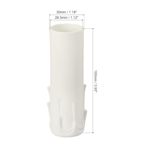 30x100mm Candle Socket Covers Plastic Sleeves, White 10 Pack, Candelabra view 2