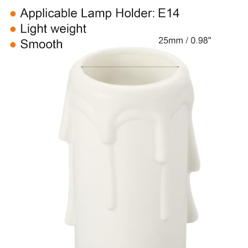 30x100mm Candle Socket Covers Plastic Sleeves, White 10 Pack, Candelabra view 4