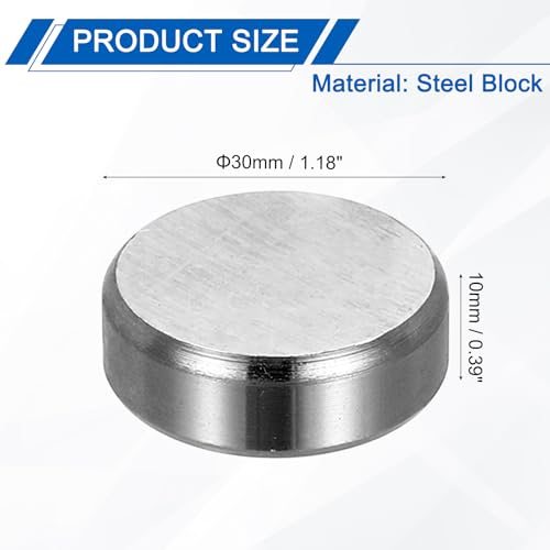 30x10mm Steel Bench Block, Metal Bench Block, Round view 2