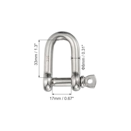 316 Stainless Steel Forged D Shackle Marine Grade view 2