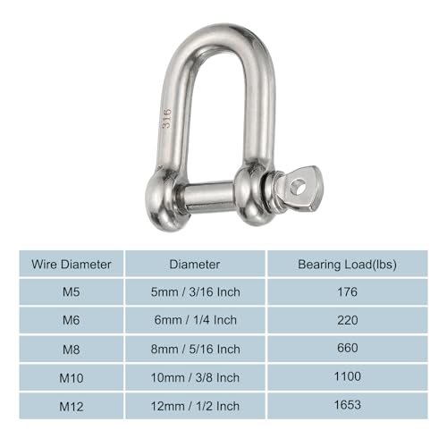 316 Stainless Steel Forged D Shackle Marine Grade view 4