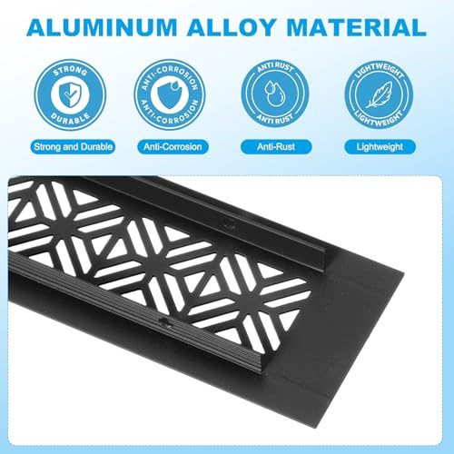 31x2 Inch Door Air Vent Cover Aluminum Black view 3