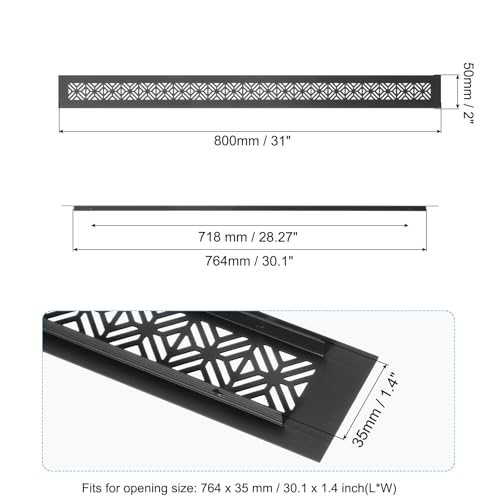 31x2 Inch Door Air Vent Cover Aluminum Black view 2