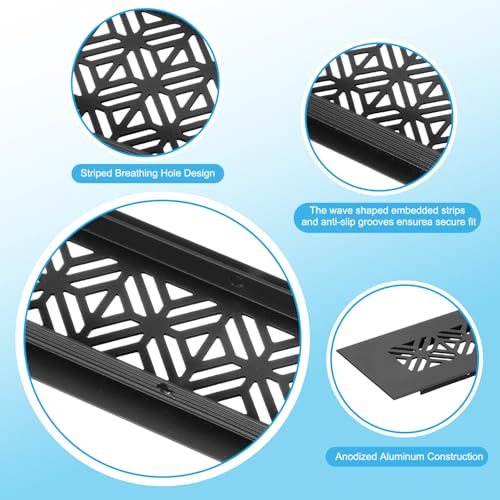 31x2 Inch Door Air Vent Cover Aluminum Black view 4
