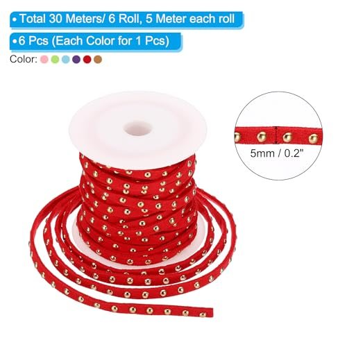 32.8 Yards Studded Faux Suede Cord Rope view 2